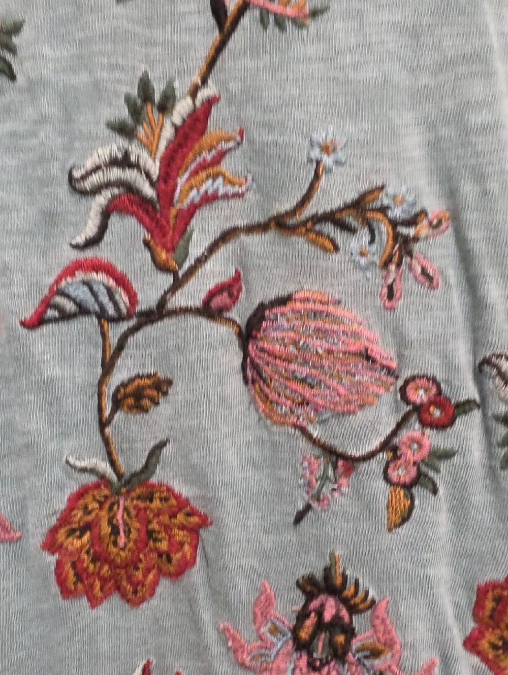 Soft Surroundings Jewel Tone Embroidery On A Short Sleeved Tee 2x - Picture 4 of 6